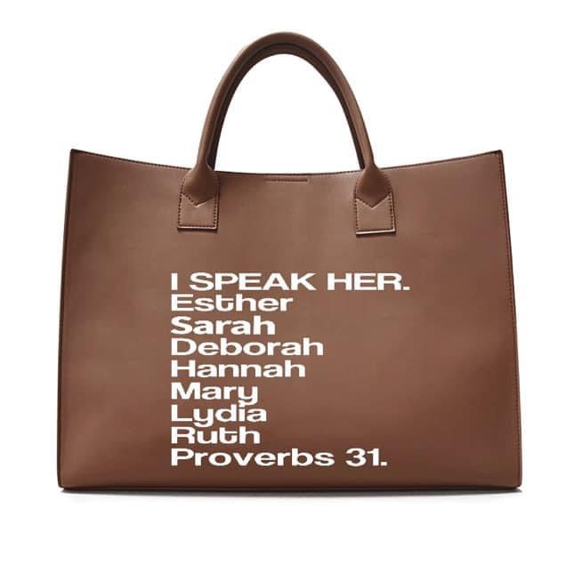 ISPEAK HER COCOA BROWN TOTE BAG