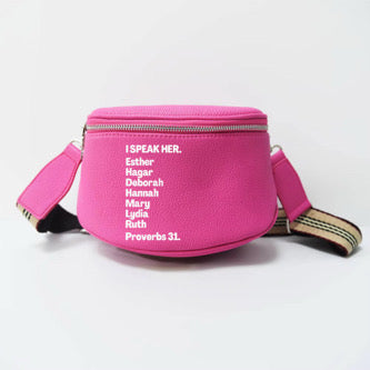 ISPEAK HER ELECTRIC PINK MESSENGER BAG