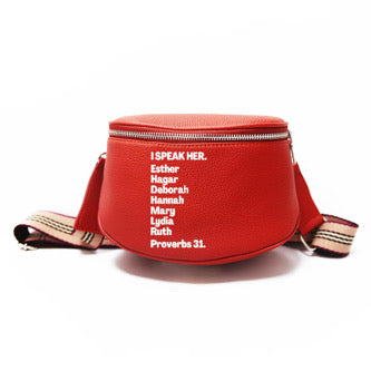 ISPEAK HER REDDY RED MESSENGER BAG