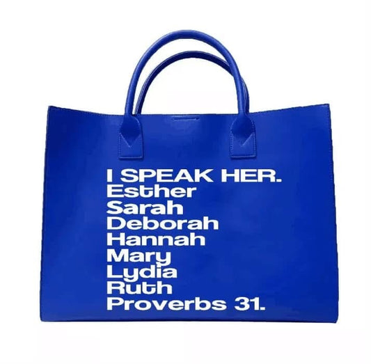 ISPEAK HER TOTE - ROYAL IN POWER