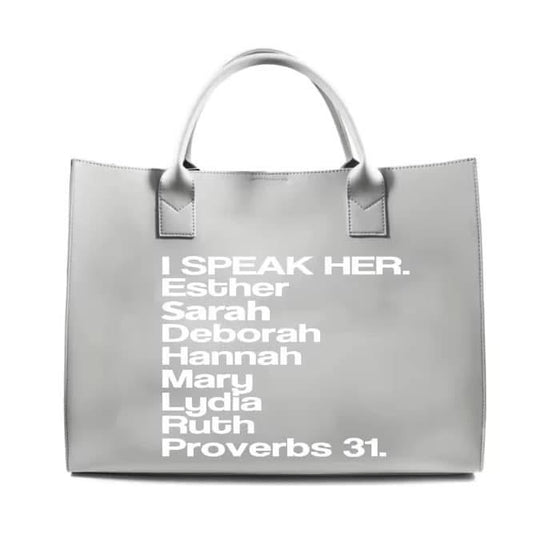 ISPEAK HER TOTE - SILVER ICE