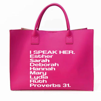 ISPEAK HER TOTE - PINKED & PURPOSED