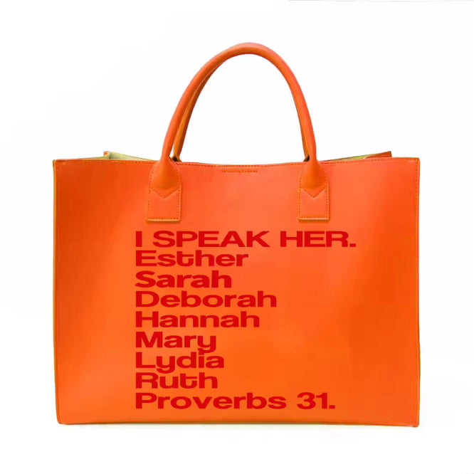 ISPEAK HER TOTE - CITRUS REDDY